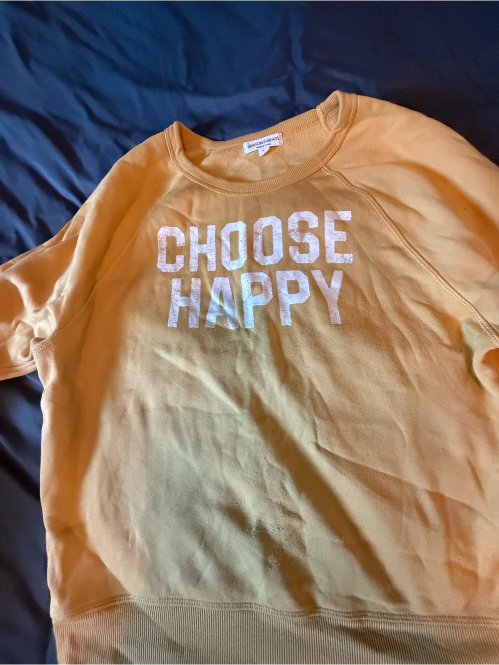 Grayson Threads Yellow Crewneck Sweatshirt with Label